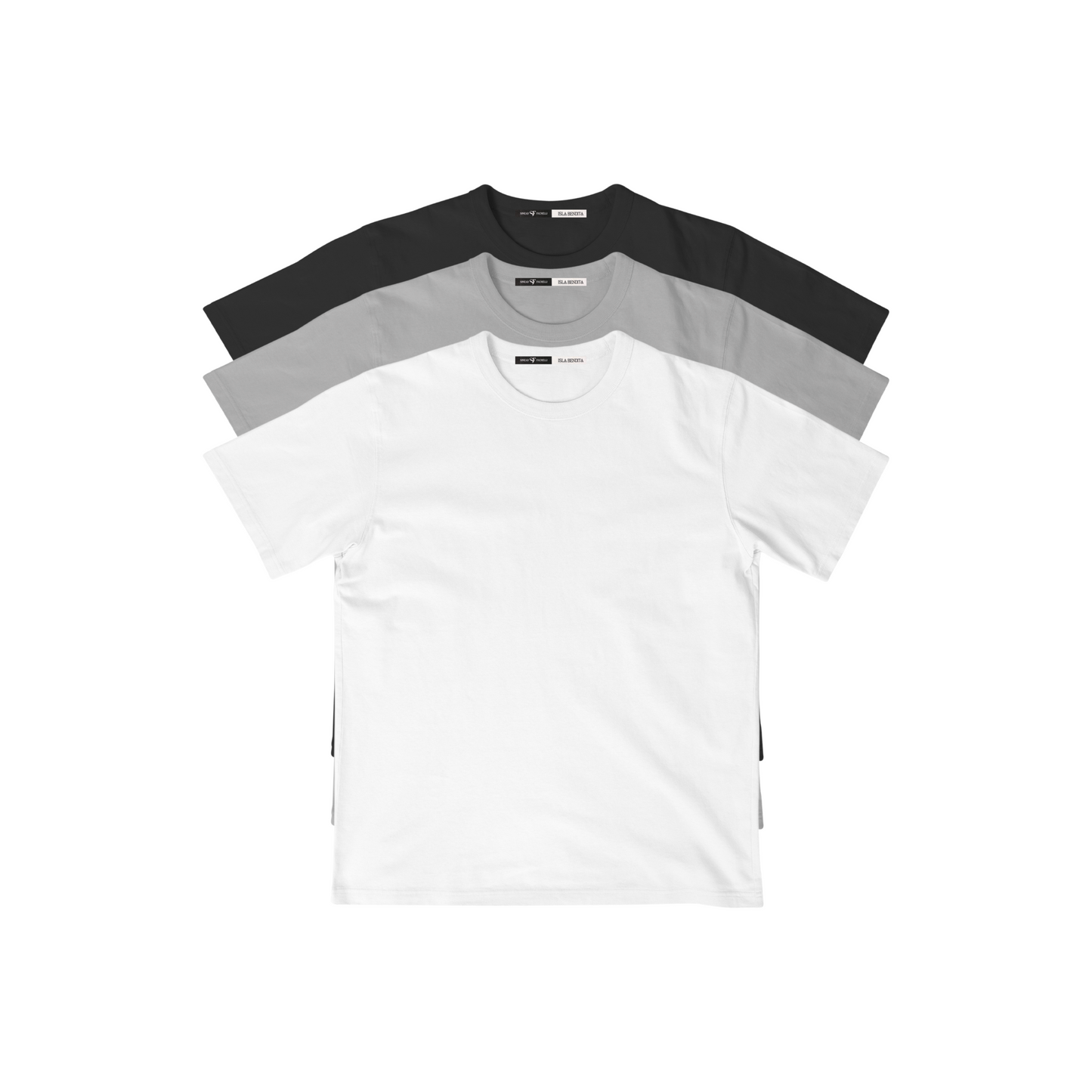 3 PACK T-SHIRTS / WHITE / GRAY / BLACK
