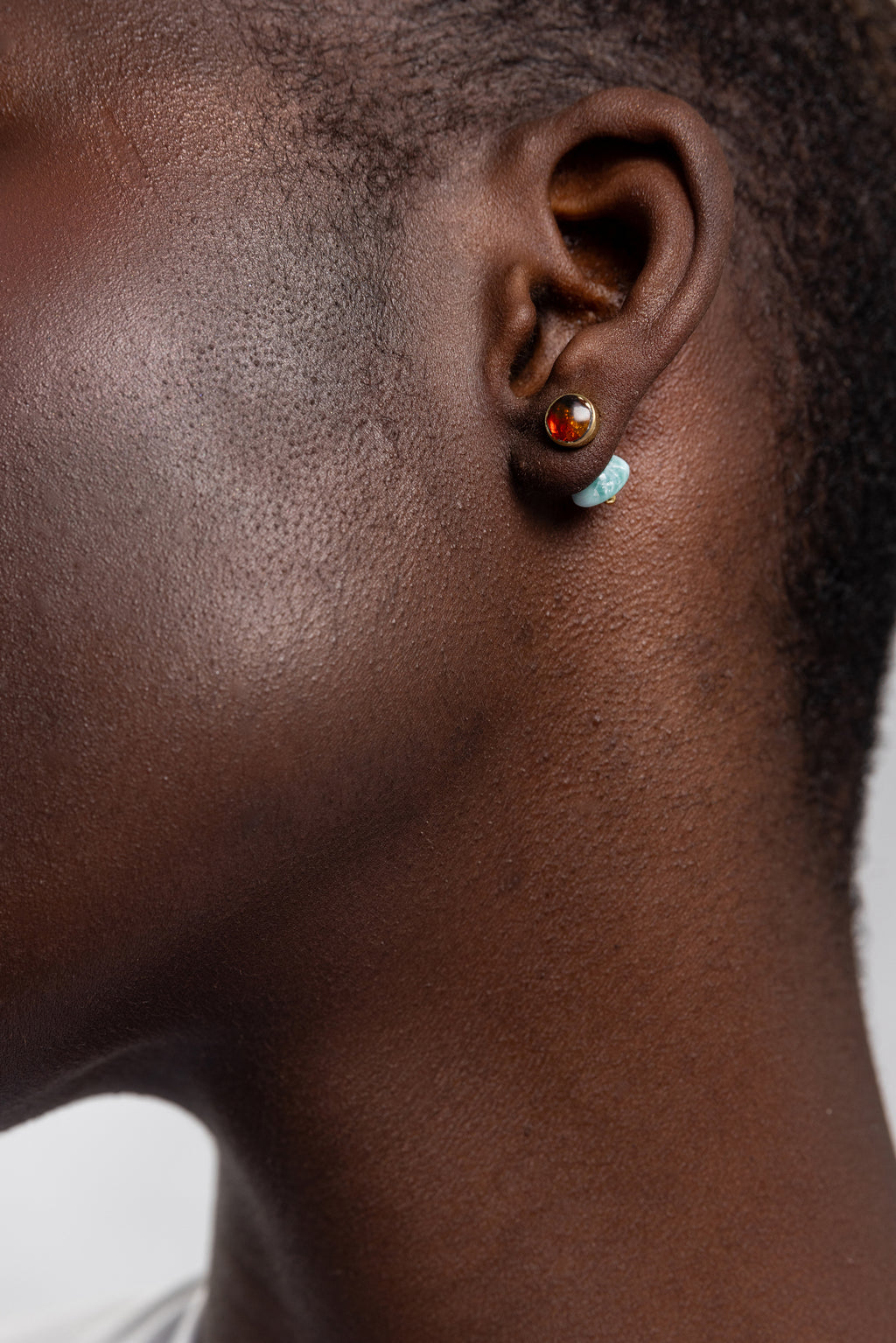 ARETES DUO AMBAR Y LARIMAR MINI