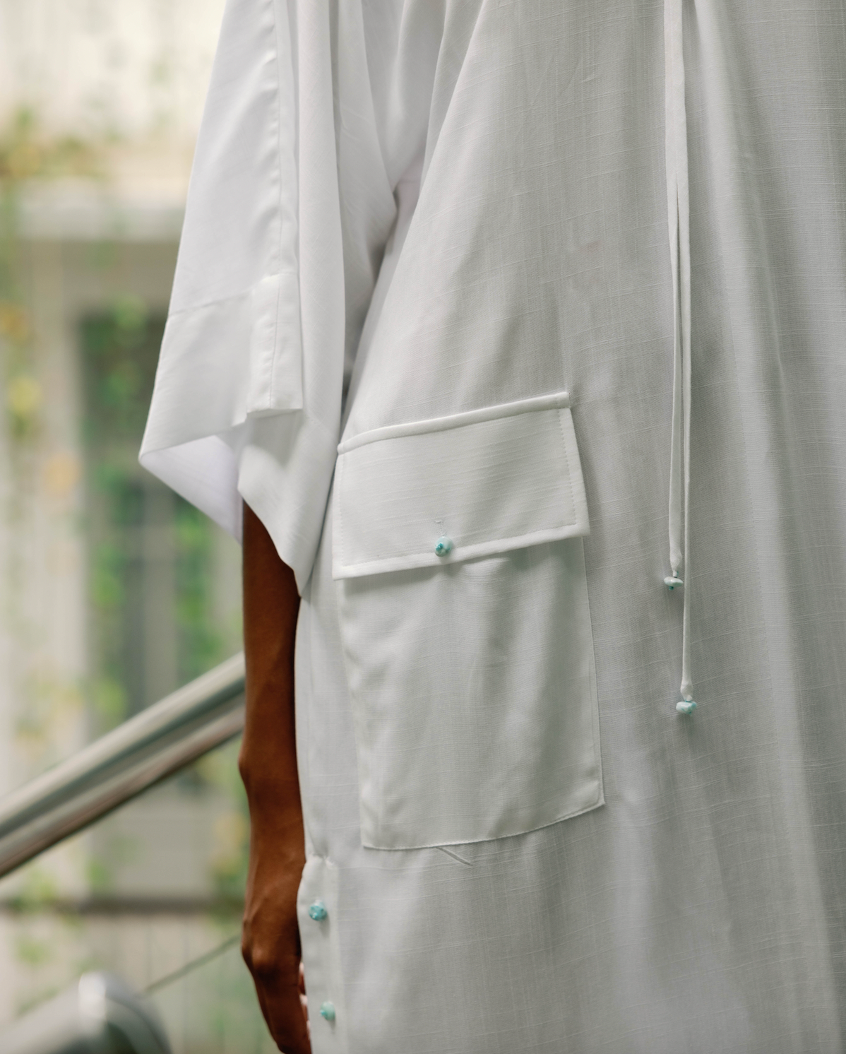 vestido blanco con larimar dominicano